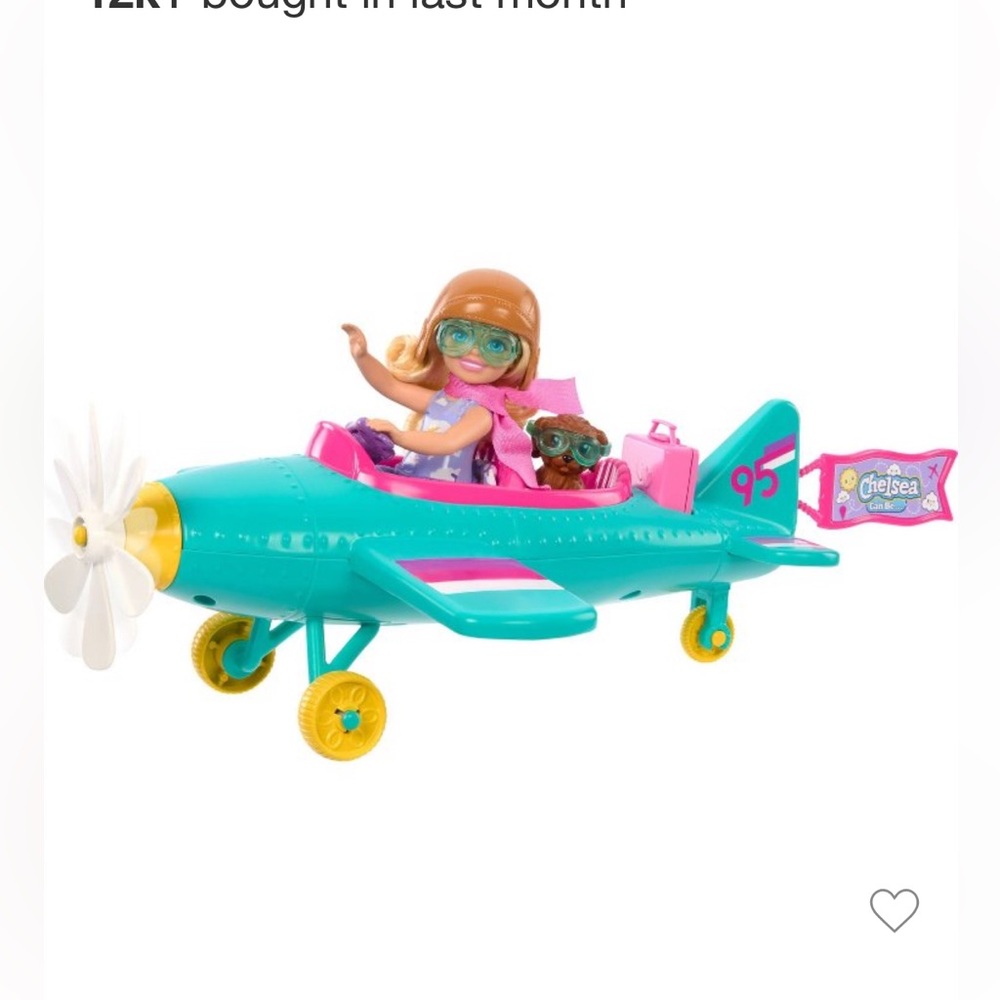 Barbie Chelsea Plane, 2-Seater Aircraft with Spinning Daisy Propellor